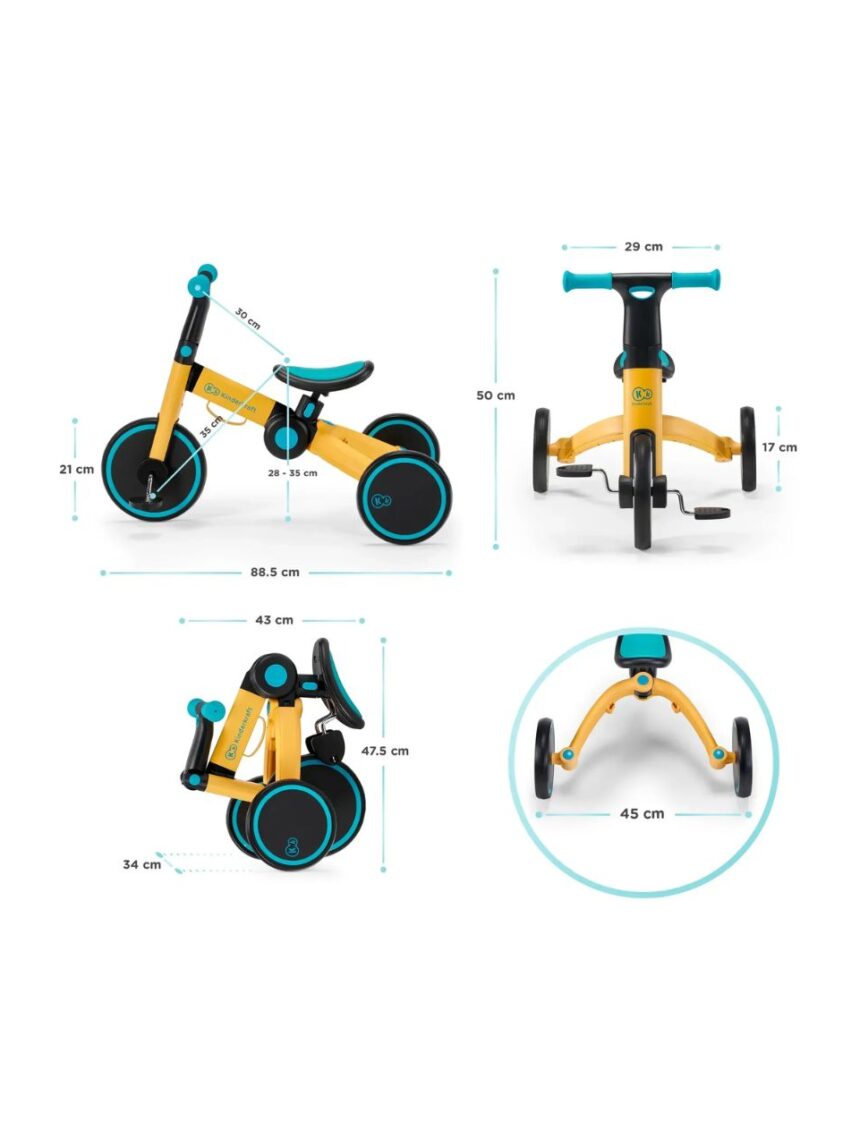 Kinderkraft πτυσόμενο τρίκυκλο ποδήλατο 4trike primrose yellow kr4tri00yel0000 - Kinderkraft