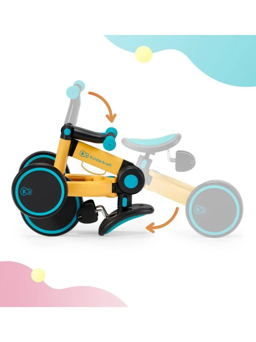 Kinderkraft πτυσόμενο τρίκυκλο ποδήλατο 4trike primrose yellow kr4tri00yel0000 - Kinderkraft