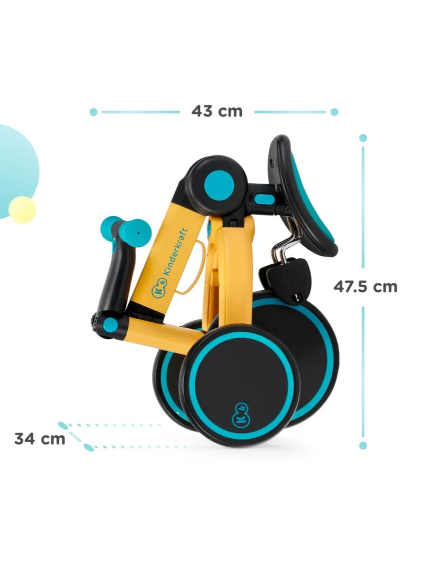 Kinderkraft πτυσόμενο τρίκυκλο ποδήλατο 4trike primrose yellow kr4tri00yel0000 - Kinderkraft
