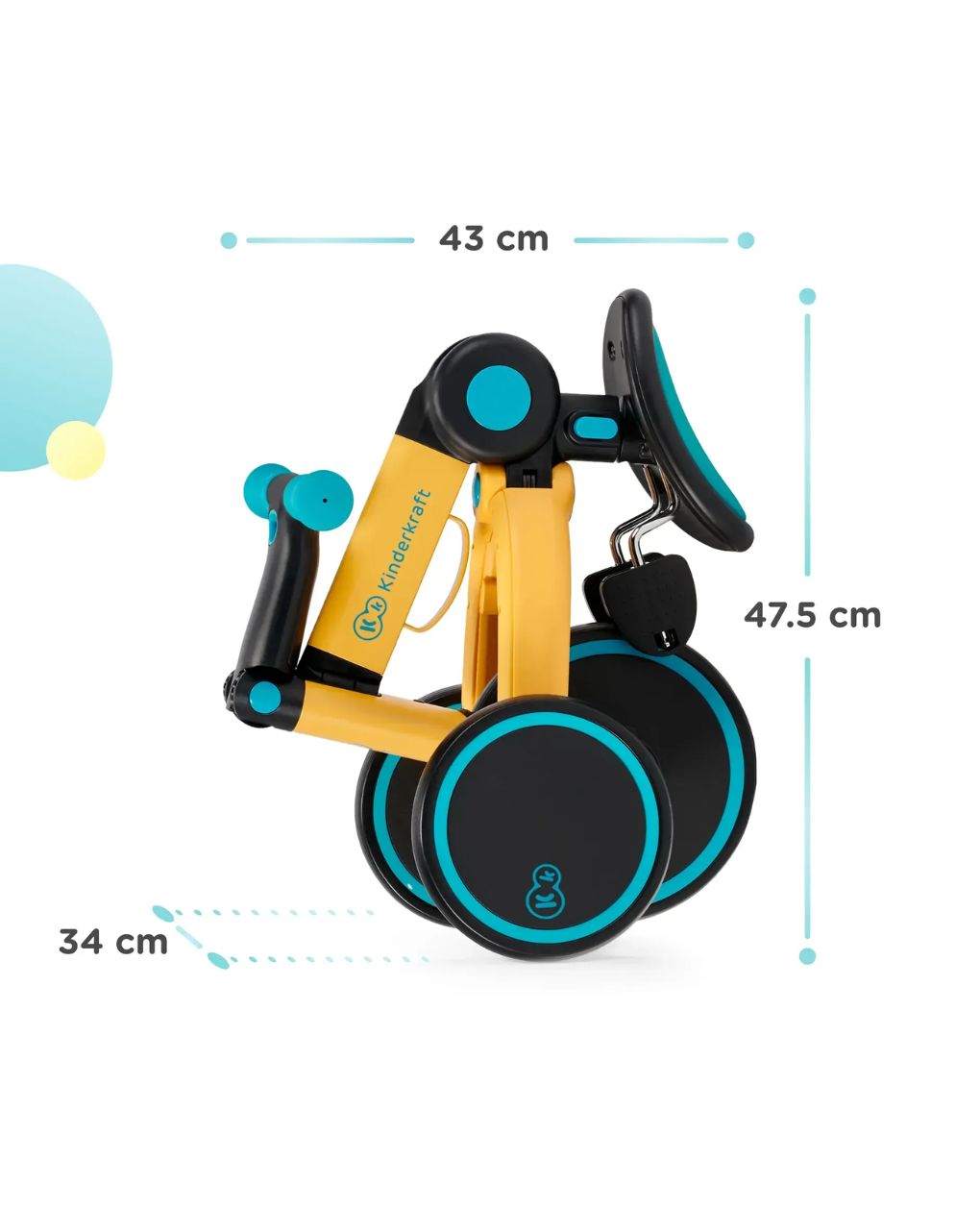 Kinderkraft πτυσόμενο τρίκυκλο ποδήλατο 4trike primrose yellow kr4tri00yel0000 - Kinderkraft
