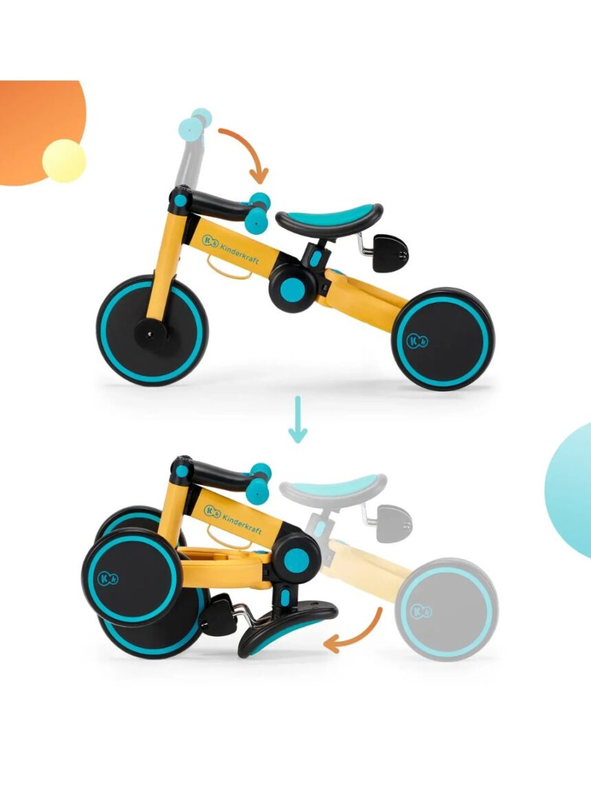 Kinderkraft πτυσόμενο τρίκυκλο ποδήλατο 4trike primrose yellow kr4tri00yel0000 - Kinderkraft