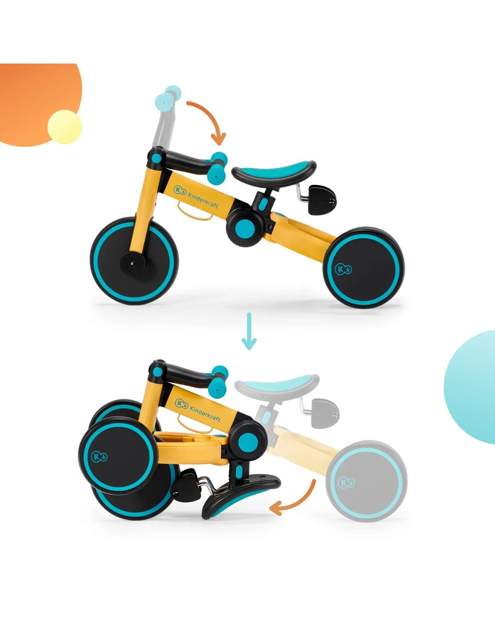 Kinderkraft πτυσόμενο τρίκυκλο ποδήλατο 4trike primrose yellow kr4tri00yel0000 - Kinderkraft