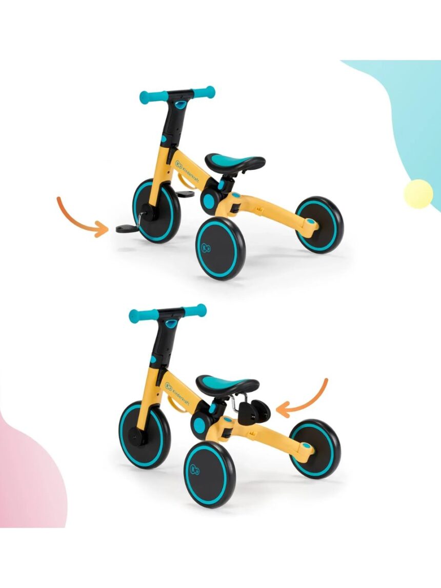Kinderkraft πτυσόμενο τρίκυκλο ποδήλατο 4trike primrose yellow kr4tri00yel0000 - Kinderkraft