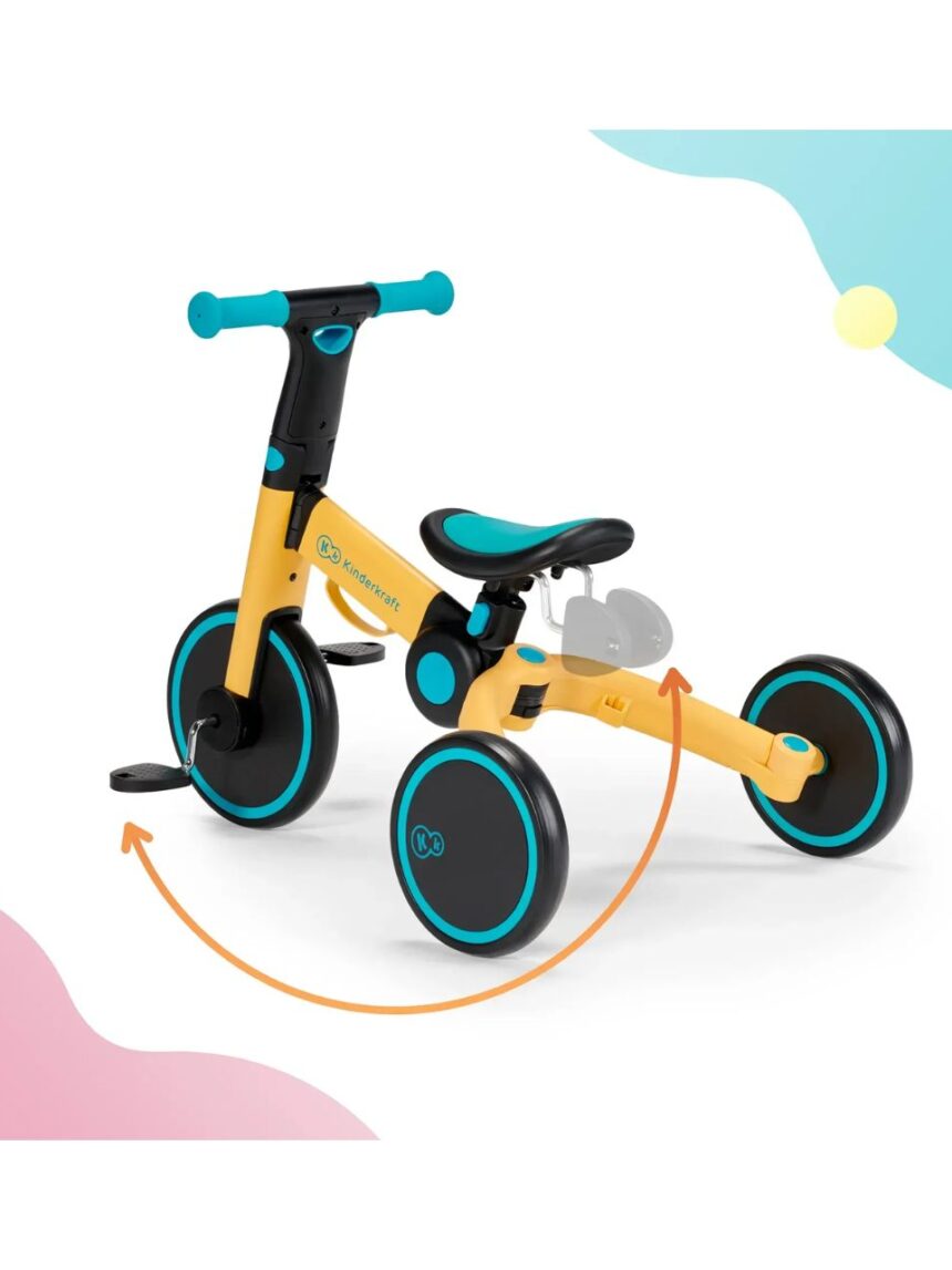 Kinderkraft πτυσόμενο τρίκυκλο ποδήλατο 4trike primrose yellow kr4tri00yel0000 - Kinderkraft