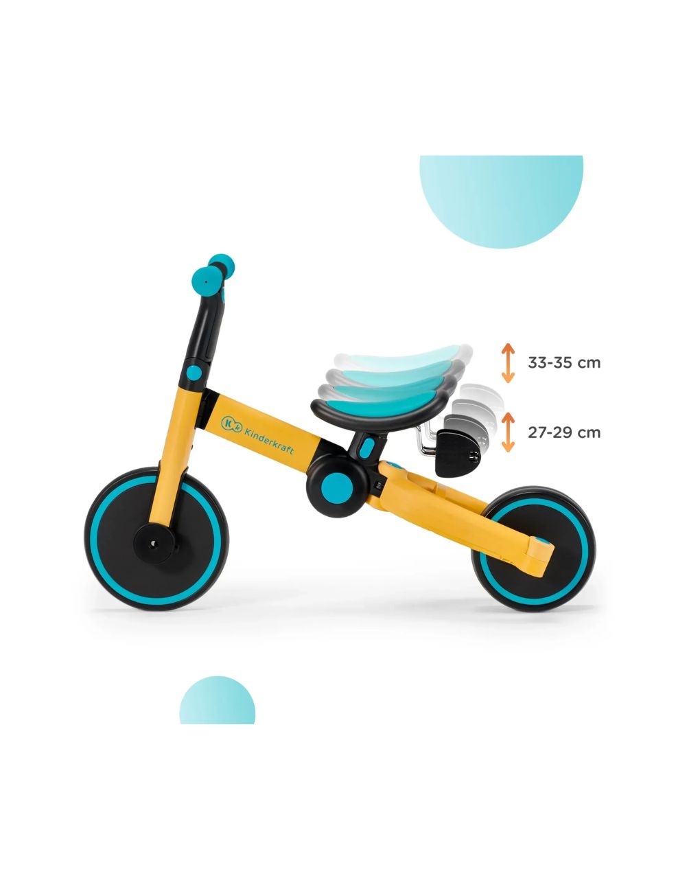 Kinderkraft πτυσόμενο τρίκυκλο ποδήλατο 4trike primrose yellow kr4tri00yel0000 - Kinderkraft