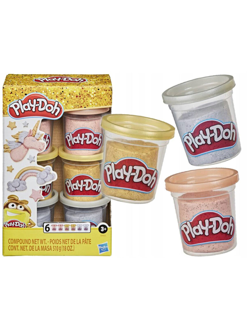 Play-doh 3 βαζάκια πλαστελίνης metal combination e94335l00 - Play-Doh