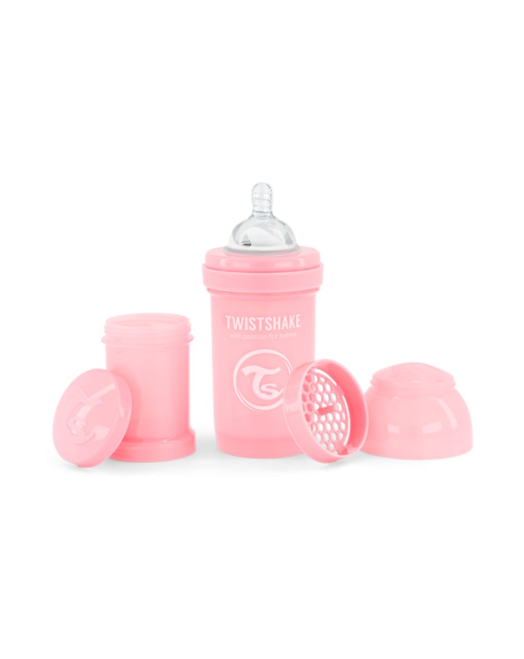 Twistshake μπιμπερό κατά των κολικών 180ml pastel pink 32-08-78249 - Twistshake