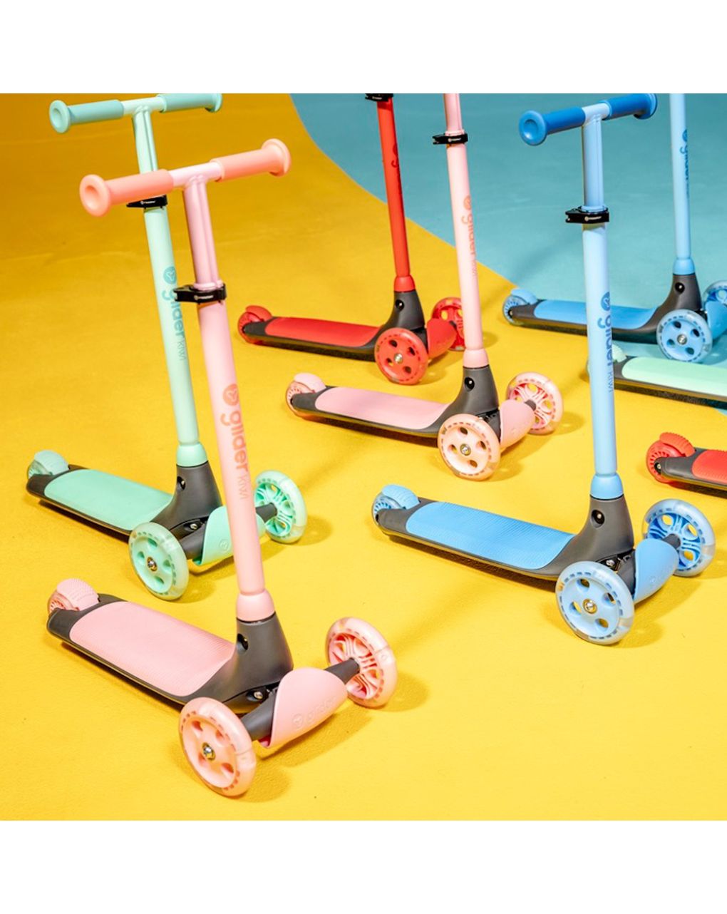 Yvolution πατίνι yglider kiwi με led κόκκινο 53.101258 - Yvolution