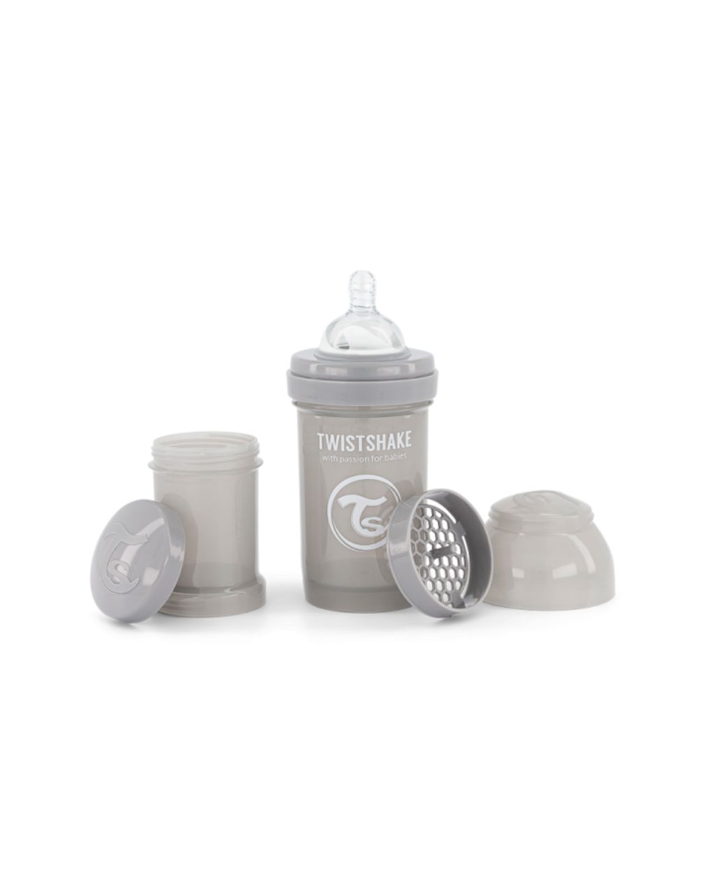 Twistshake μπιμπερό κατά των κολικών 180ml pastel grey 32-08-78254 - Twistshake