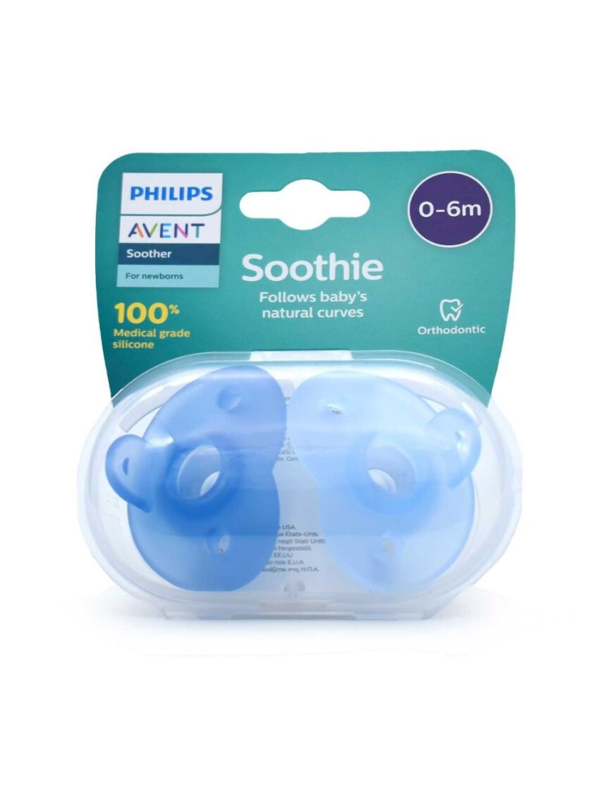 Philips avent soothie ορθοδοντική πιπίλα σιλικόνης 0-6m boy, scf099/22 - Philips Avent