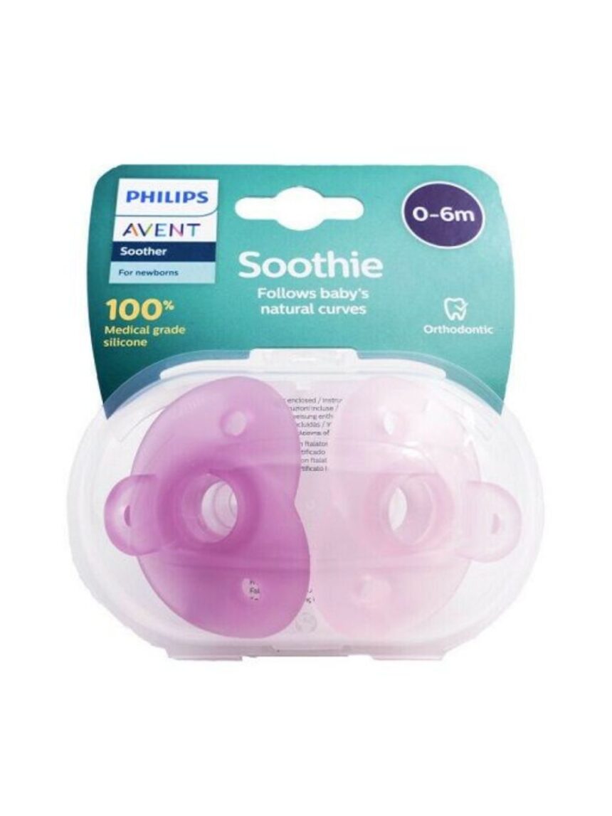 Philips avent soothie ορθοδοντική πιπίλα σιλικόνης 0-6m girl, scf099/22 - Philips Avent