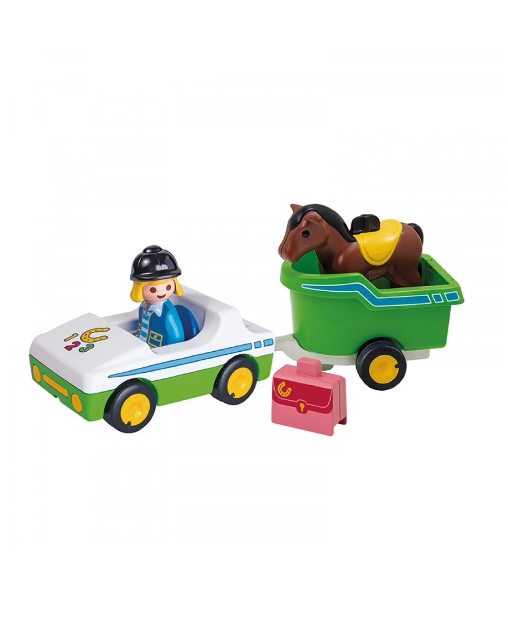 Playmobil 1.2.3. όχημα με τρέιλερ μεταφοράς αλόγου 70181 - Playmobil, Playmobil 1.2.3
