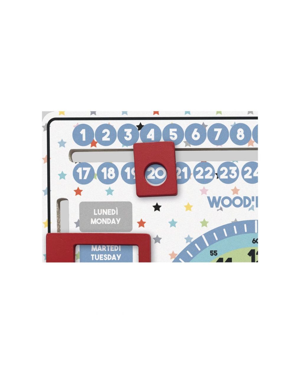 Wood' n play ξύλινο ημερολόγιο εκπαιδευτικό αγγλικά-ιταλικά - Wood'N Play