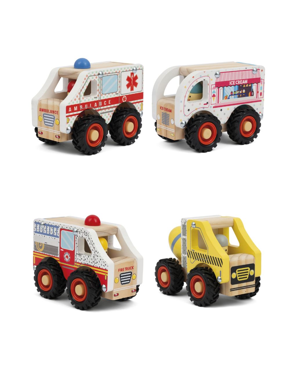 Wood n' play οχήματα ξύλινα (4 σχέδια)