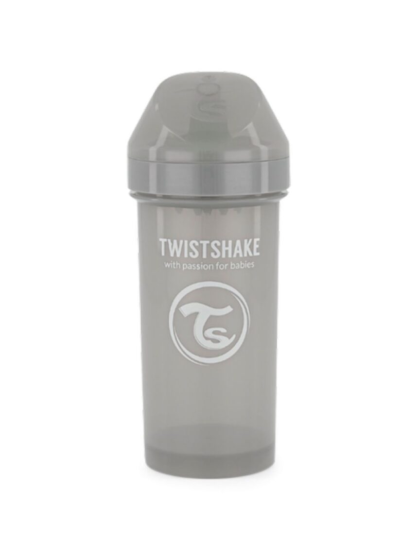 Twistshake εκπαιδευτικό κύπελλο kid cup 360ml με μίξερ φρούτων 12m+ pastel grey 32-08-78284 - Twistshake