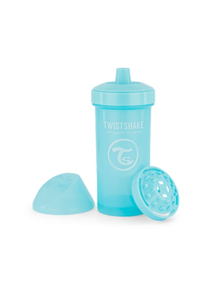 Twistshake εκπαιδευτικό κύπελλο kid cup 360ml με μίξερ φρούτων 12m+ pastel blue 32-08-78280 - Twistshake