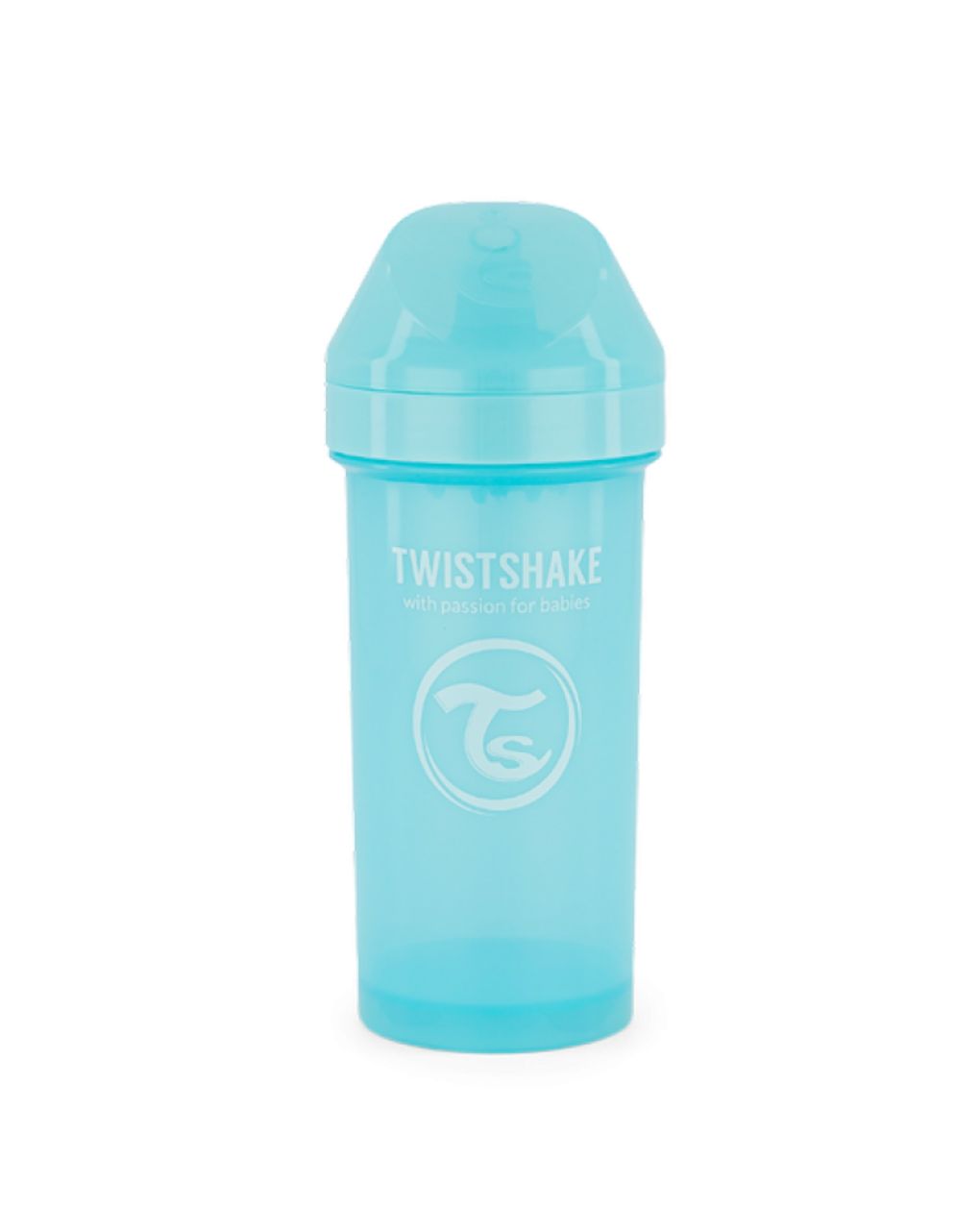 Twistshake εκπαιδευτικό κύπελλο kid cup 360ml με μίξερ φρούτων 12m+ pastel blue 32-08-78280