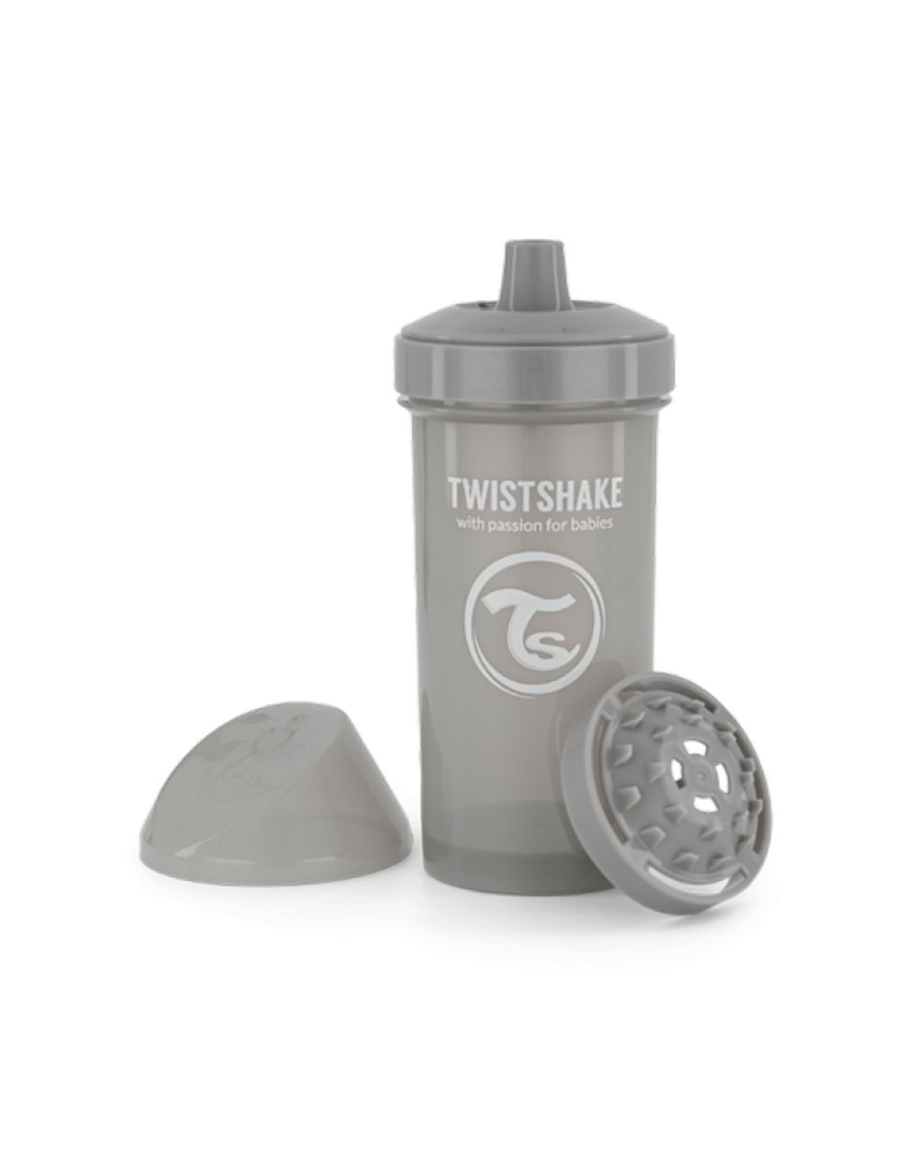 Twistshake παγούρι kid cup 360ml με μίξερ φρούτων 12m+ pastel grey 32-08-78284 - Twistshake