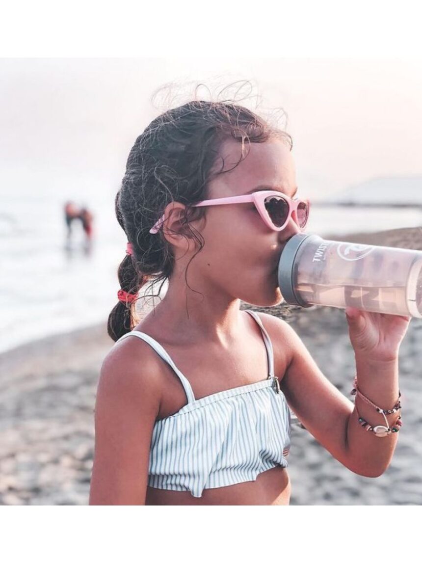 Twistshake εκπαιδευτικό κύπελλο kid cup 360ml με μίξερ φρούτων 12m+ pastel grey 32-08-78284 - Twistshake