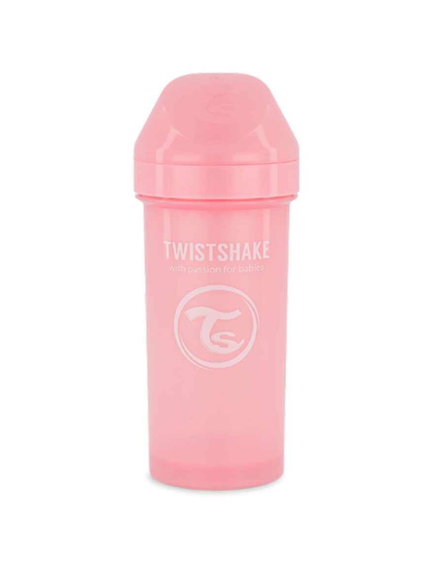 Twistshake εκπαιδευτικό κύπελλο kid cup 360ml με μίξερ φρούτων 12m+ pastel pink 32-08-78279 - Twistshake