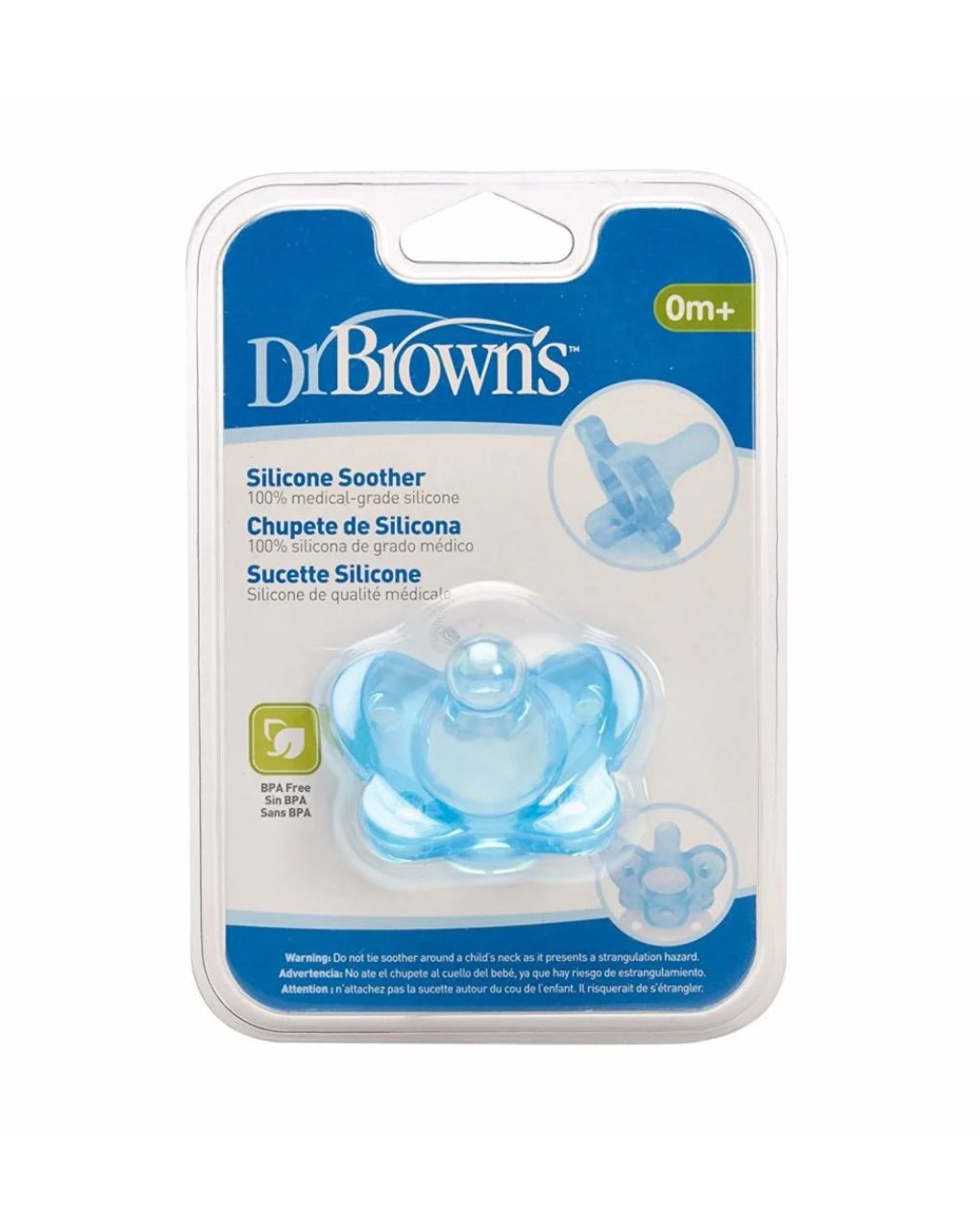 Dr. brown's πιπίλα όλο σιλικόνη 0m+ μπλε - Dr Browns