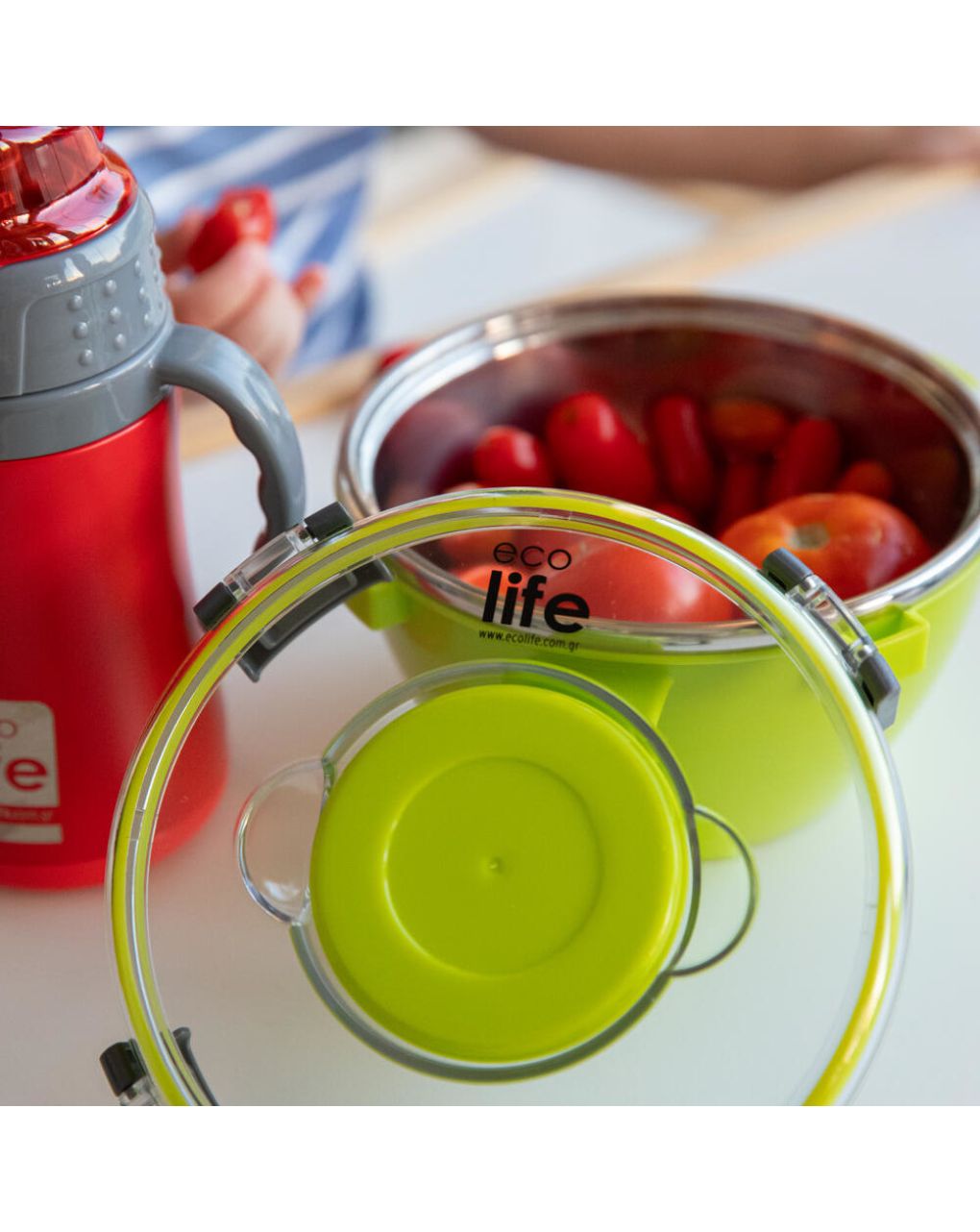 Ecolife ανοξείδωτο παγούρι με καλαμάκι kids thermos 300ml red 33-bo-2999 - Ecolife