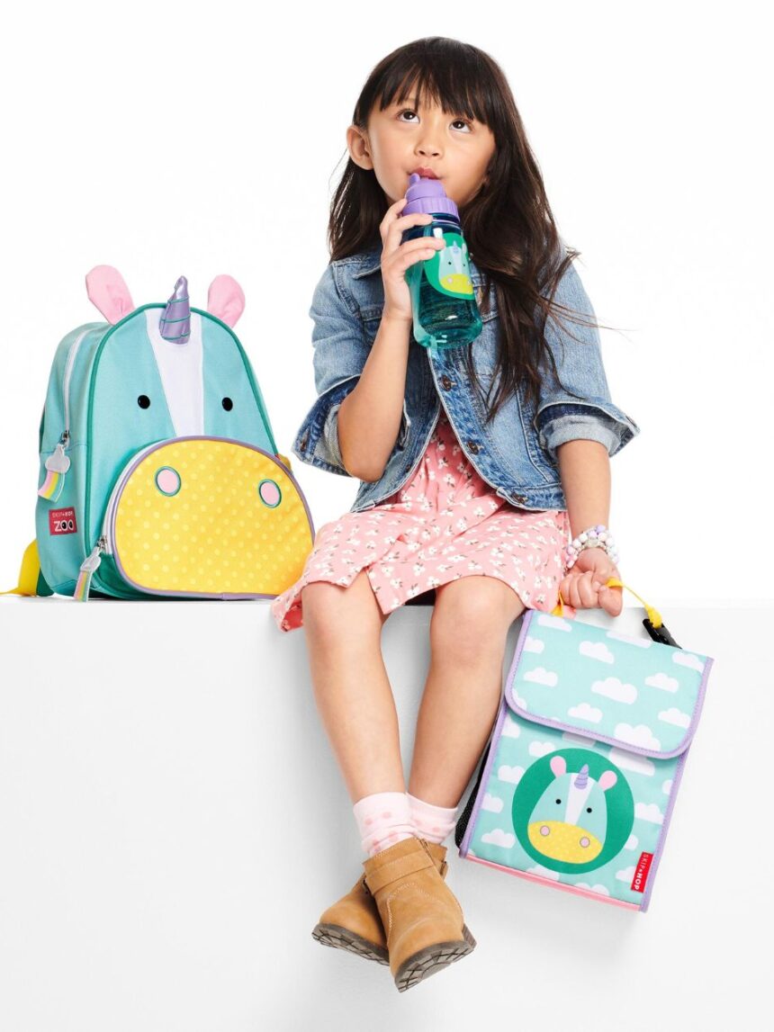 Skip hop zoo πλαστικό παγούρι με καλαμάκι 384.5ml unicorn 29-2903033-14 - SKIP HOP