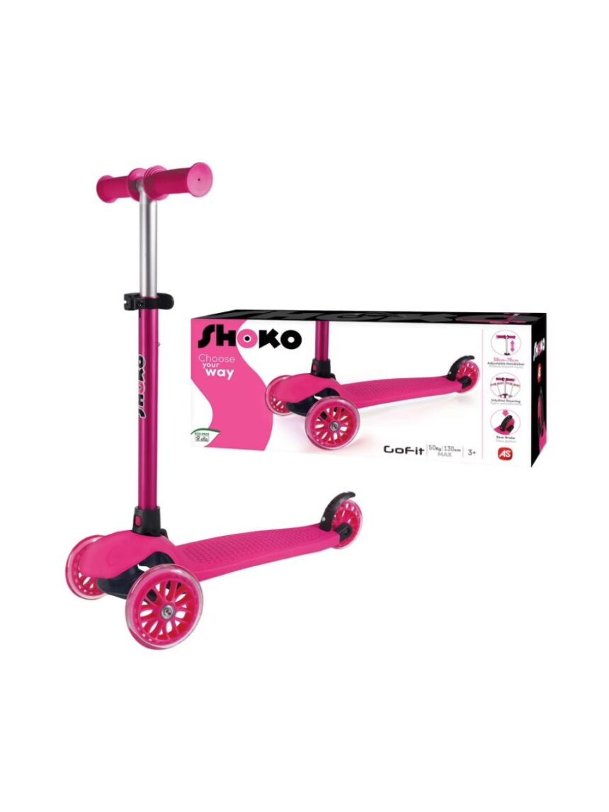 Shoko - παιδικό πατίνι go fit με 3 ρόδες σε ροζ χρώμα για 3+ χρονών 5004-50515 - Shoko