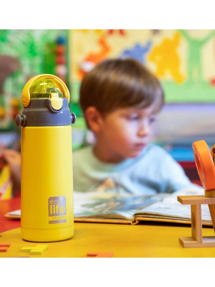 Ecolife ανοξείδωτο παγούρι kids thermos 400ml yellow 33-bo-2996 - Ecolife