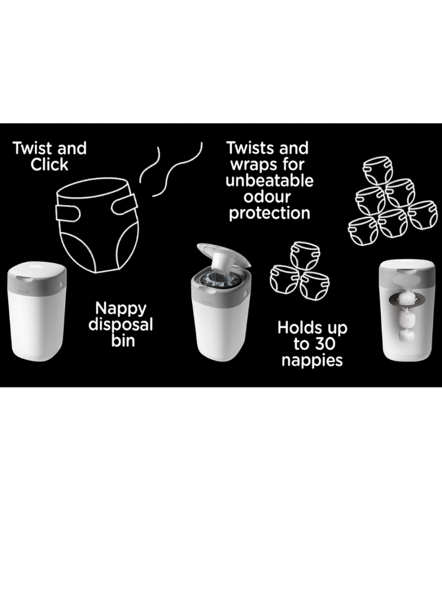 Tommee tippee twist & click κάδος απόρριψης πάνας λευκός - Sangenic