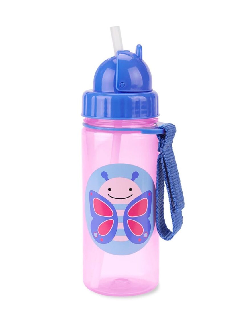 Skip hop zoo πλαστικό παγούρι με καλαμάκι 384.5ml butterfly 29-2903033-03 - SKIP HOP
