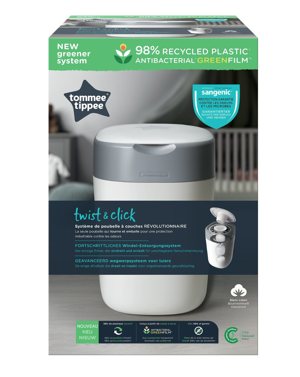 Tommee tippee twist & click κάδος απόρριψης πάνας λευκός - Sangenic