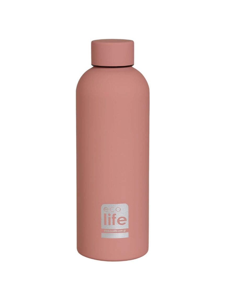 Ecolife ανοξείδωτο μπουκάλι θερμός dusty pink 500ml 33-bo-3032 - Ecolife