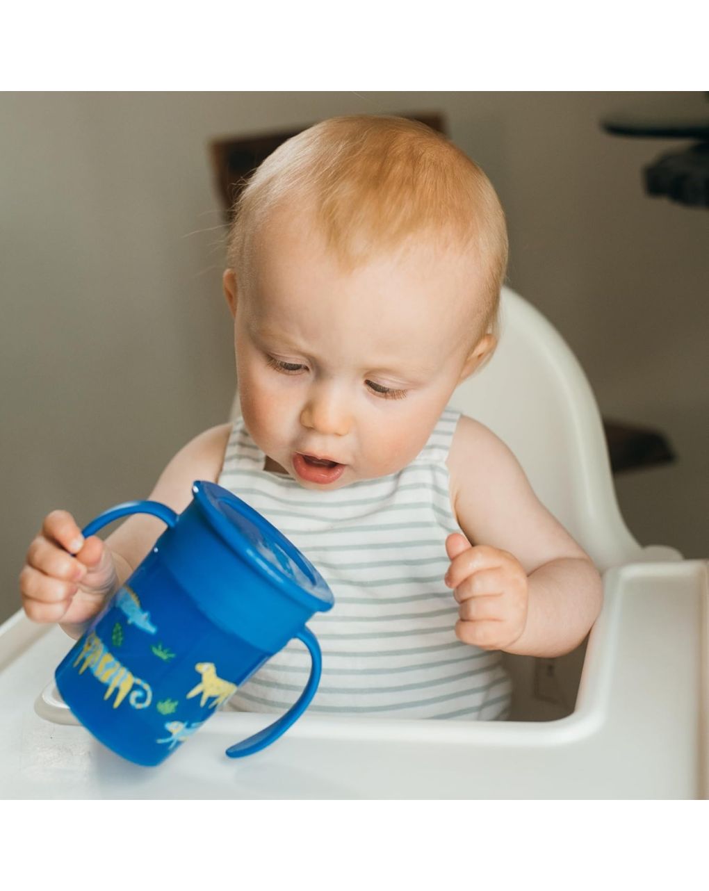 Dr. brown’s εκπαιδευτικό ποτηράκι 360° με λαβές 6m+ 200ml ζωάκια μπλε 112.70.1hc.353 - Dr Browns