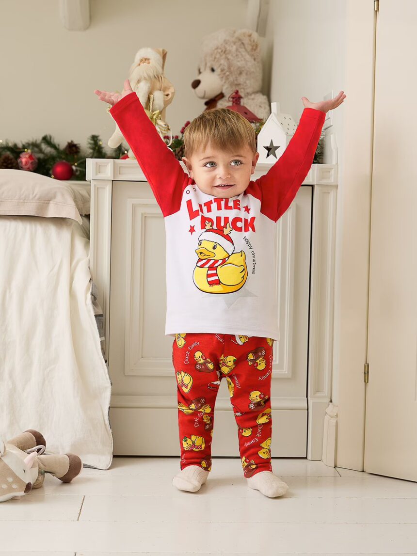 βρεφική χριστουγεννιάτικη πιτζάμα little duck για αγόρι - Prénatal