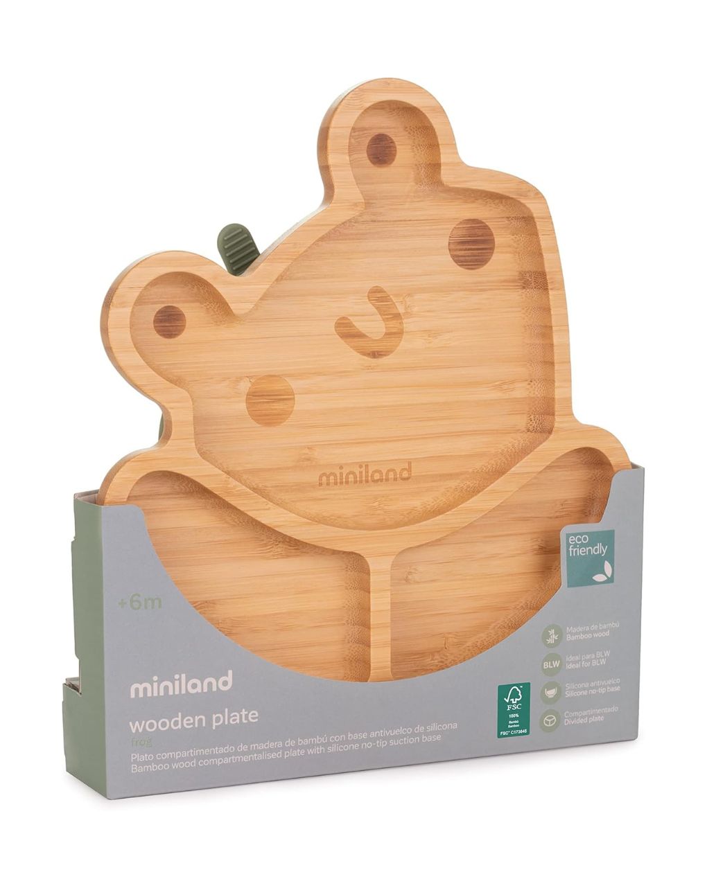Miniland ξύλινο πιάτο wooden plate frog ml89472 - Miniland