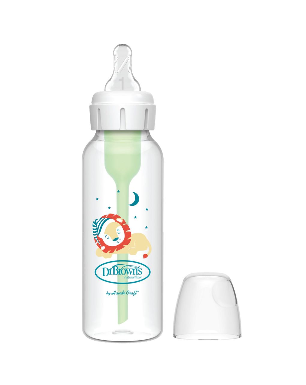 Dr. brown's options+ πλαστικό μπιμπερό με στενό λαιμό 250ml λιοντάρι 112.70.1hc.357