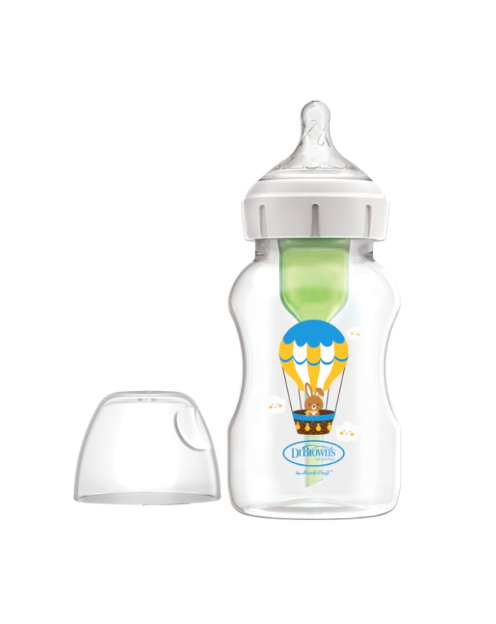 Dr. brown's options+ πλαστικό μπιμπερό με φαρδύ λαιμό 330ml 3m+ λαγουδάκια 112.70.1hc.367 - Dr Browns
