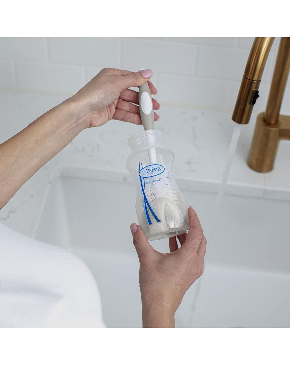 Dr. brown's βούρτσα καθαρισμού για μπιμπερό γκρι 112.70.1hc.371 - Dr Browns