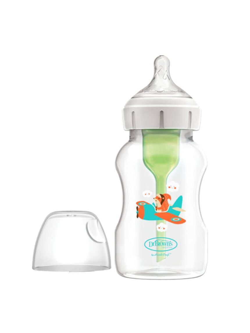 Dr. brown's options+ πλαστικό μπιμπερό 330ml 3m+ σκιουράκι 112.70.1hc.366 - Dr Browns