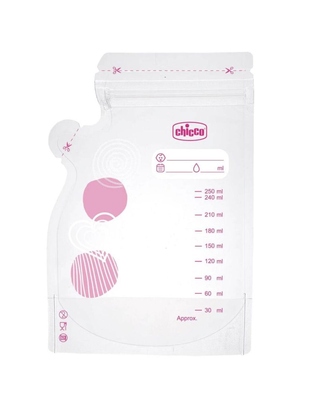 Chicco σακουλάκια διατήρησης μητρικού γάλακτος 250ml – (30 τεμ)