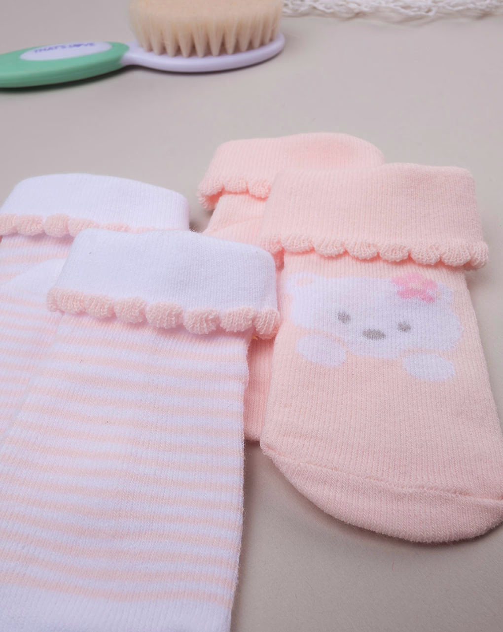 βρεφικά καλτσάκια με αρκουδάκι πακέτο x2 για κορίτσι - Prénatal