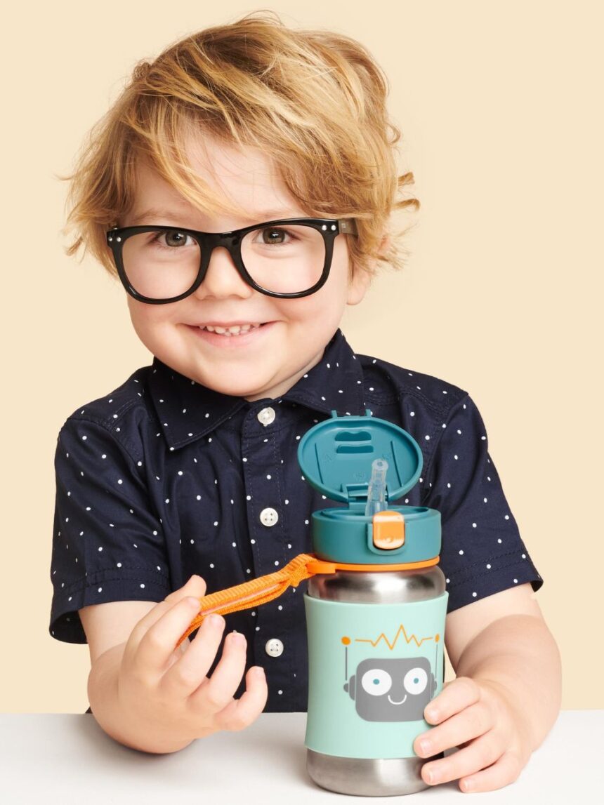 Skip hop spark style stainless steel παγούρι με καλαμάκι 350ml robot 29-2903037-04 - SKIP HOP