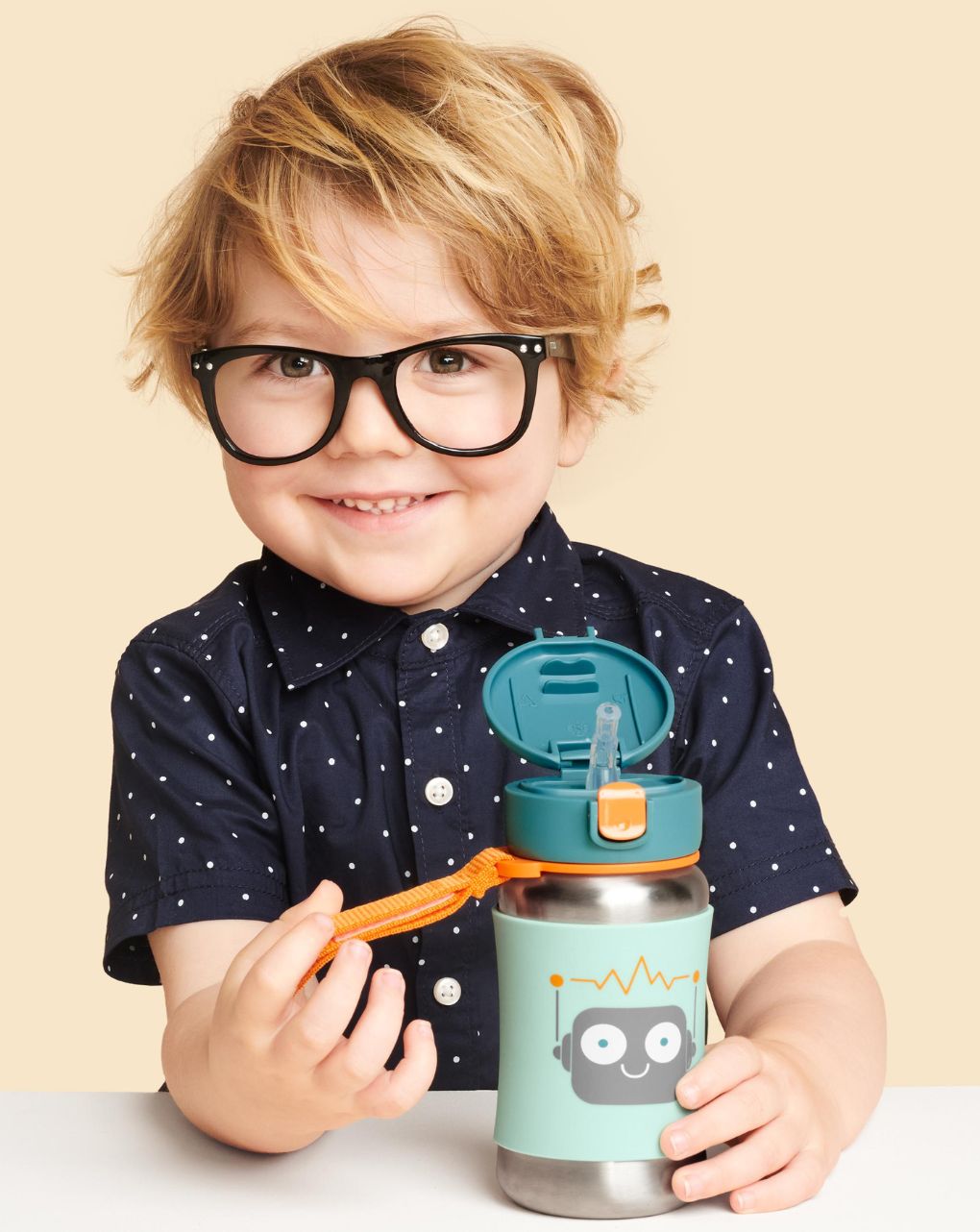 Skip hop spark style stainless steel παγούρι με καλαμάκι 350ml robot 29-2903037-04 - SKIP HOP