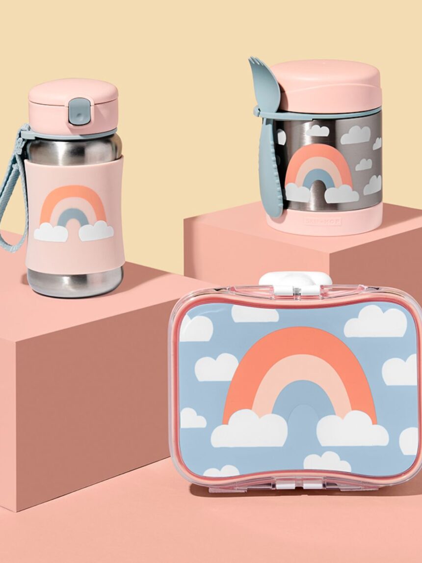 Skip hop spark style stainless steel παγούρι με καλαμάκι 350ml rainbow 29-2903037-03 - SKIP HOP