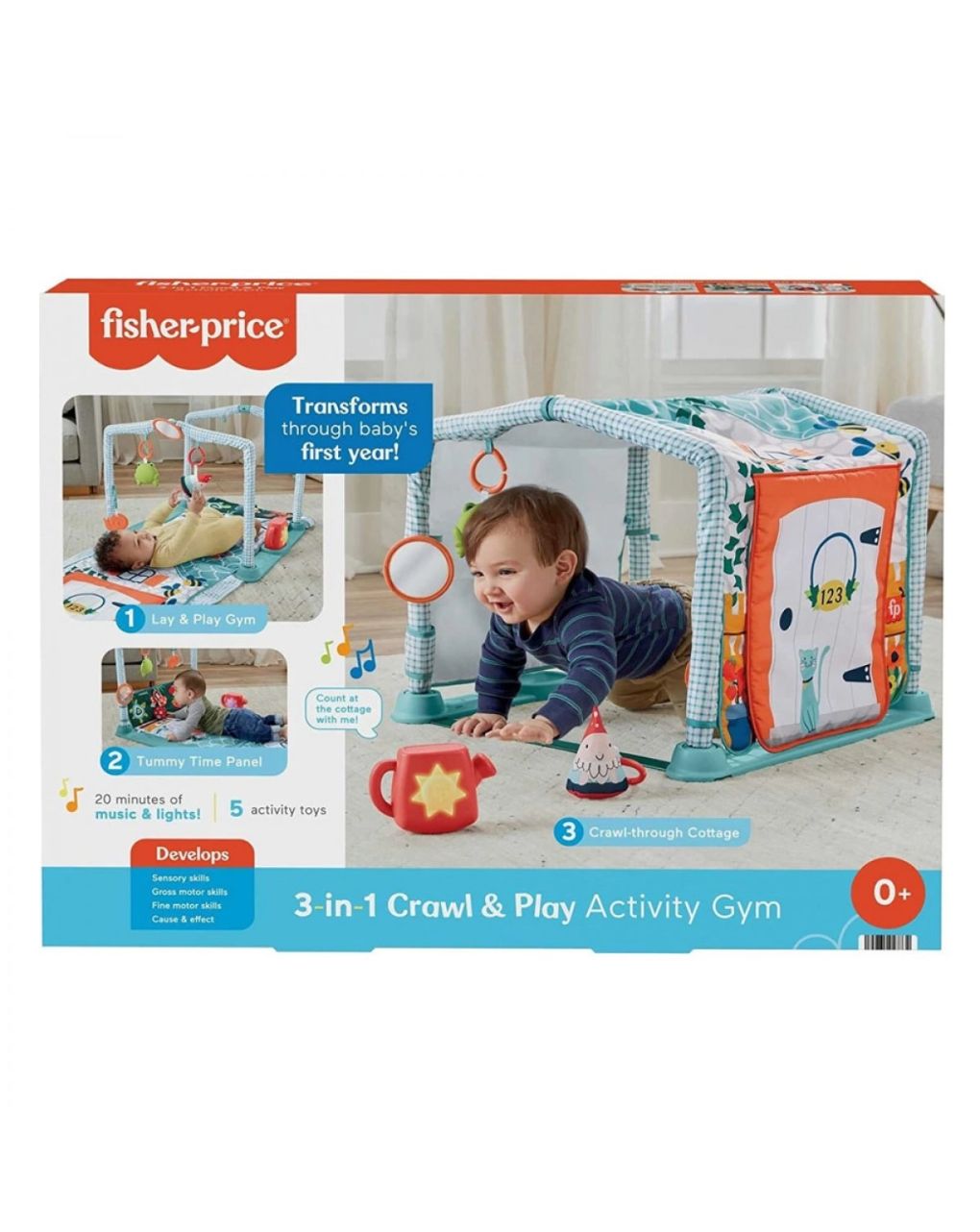 Fisher-price γυμναστήριο δραστηριοτήτων σπιτάκι 3σε1 με ήχους & φώτα hjk45 - Fisher-Price