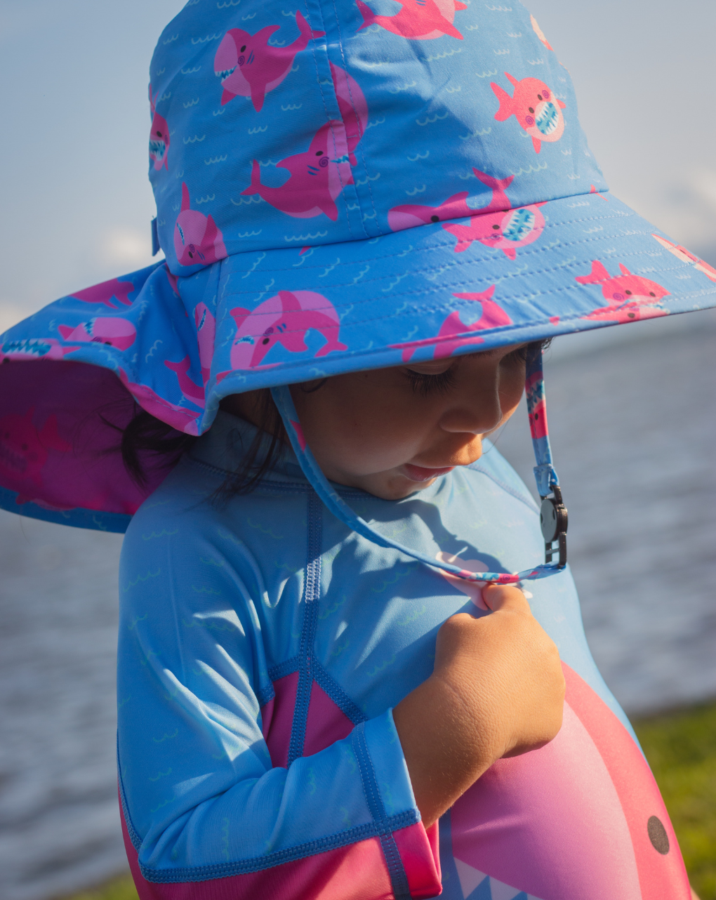 Zoocchini surf suit upf50 pink shark για κορίτσι - Zoocchini