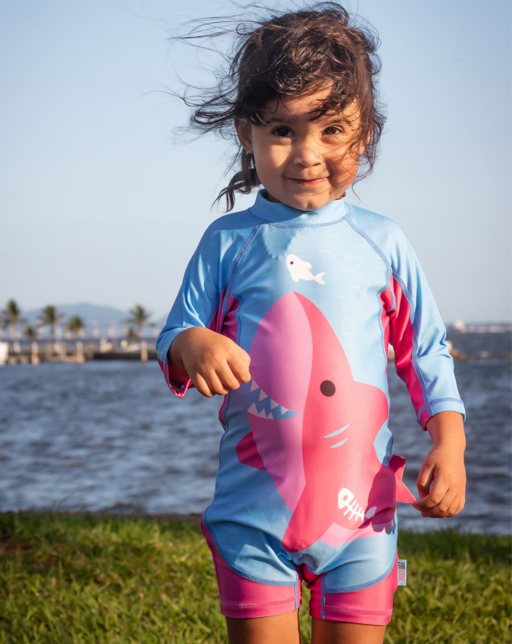 Zoocchini surf suit upf50 pink shark για κορίτσι