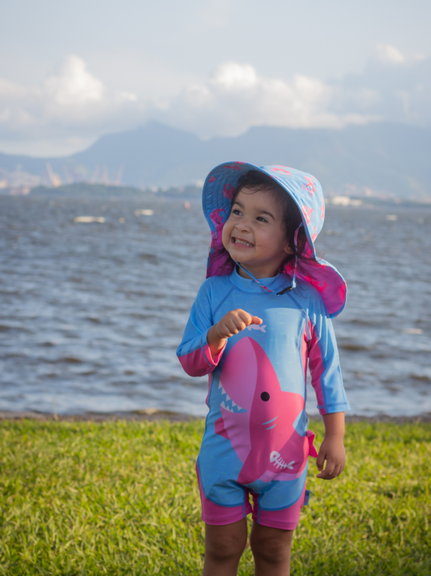 Zoocchini surf suit upf50 pink shark για κορίτσι - Zoocchini