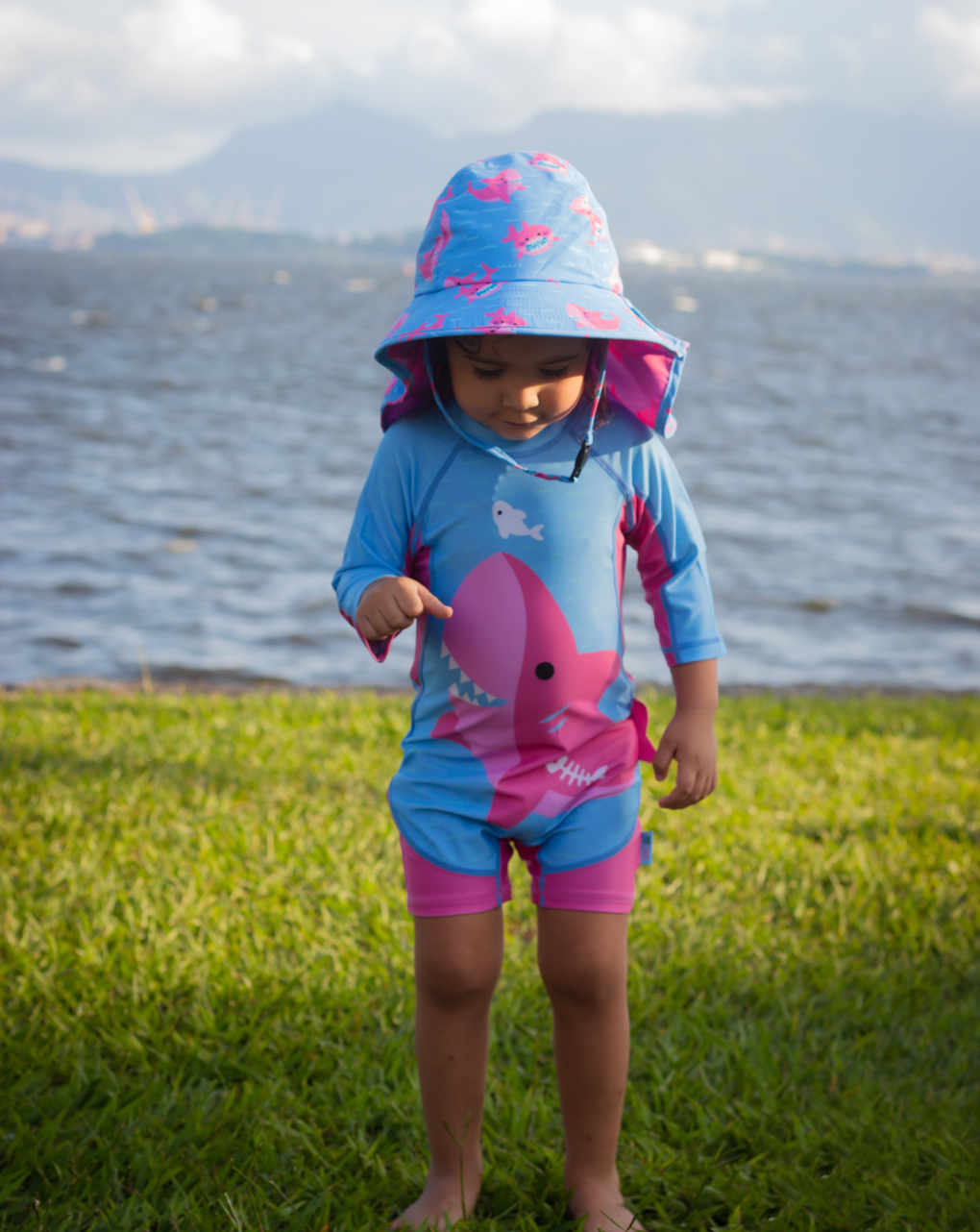 Zoocchini surf suit upf50 pink shark για κορίτσι - Zoocchini